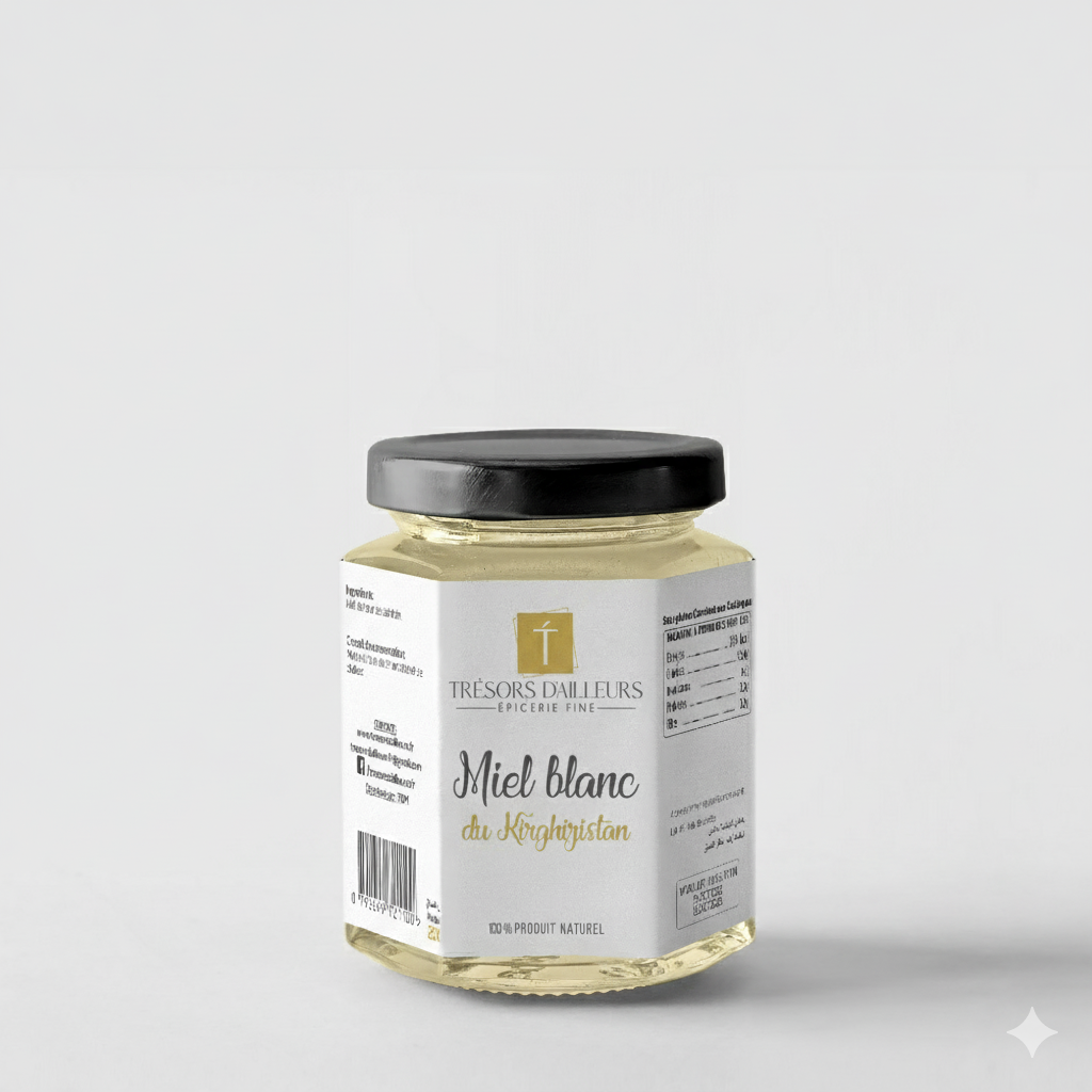 MIEL BLANC DU KIRGHIZISTAN 150g – Miel rare et crémeux de sainfoin