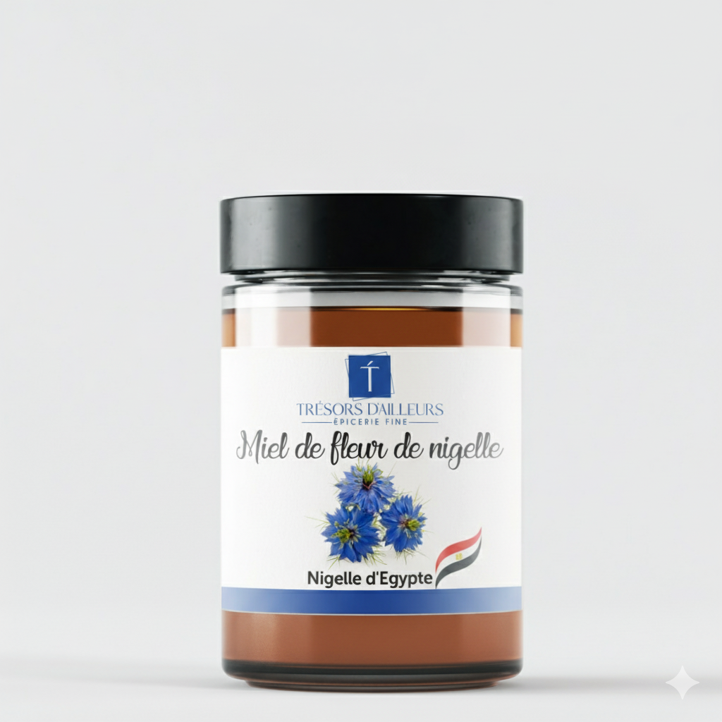 MIEL FLEUR DE NIGELLE 150G – NECTAR ÉGYPTIEN AUX ARÔMES CARAMEL
